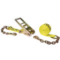 Us Cargo Control 3" x 30' Yellow Ratchet Strap w/ Chain Extensions 7530CE-Y